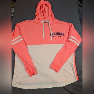 Arkansas Women's Coral and White Hoodie